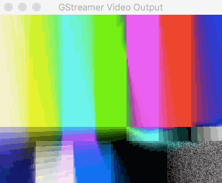 The same video test pattern, but with a funky filter on it